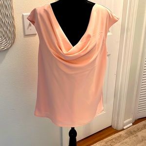 Tahari drape neckline top